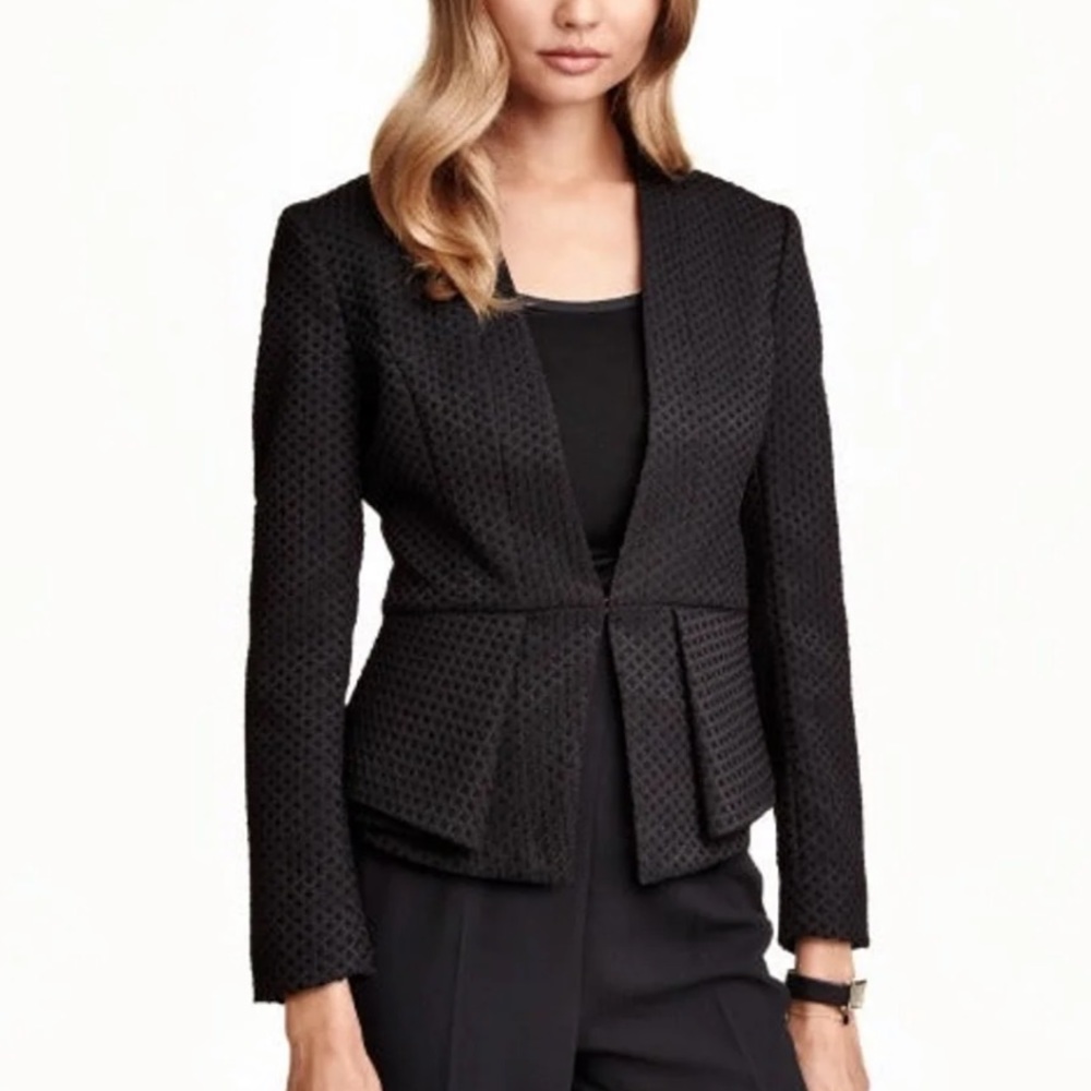 Jacquard Weave Fitted Blazer